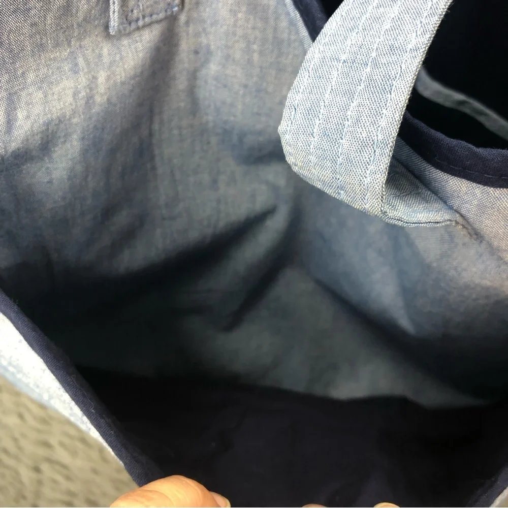 RL Ralph Lauren Tote Bag Blue Logo Diaper Bag Double Handle Pockets
